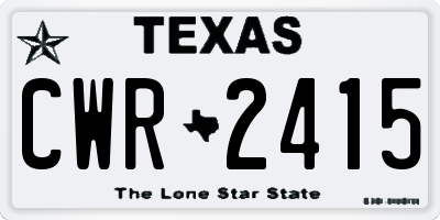 TX license plate CWR2415