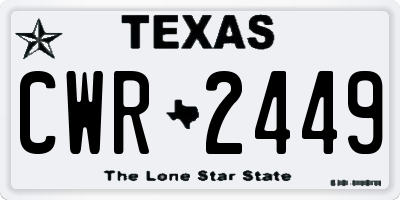 TX license plate CWR2449
