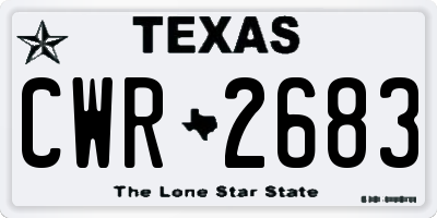 TX license plate CWR2683