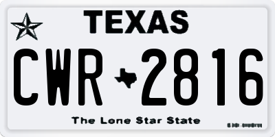 TX license plate CWR2816