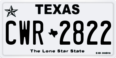 TX license plate CWR2822