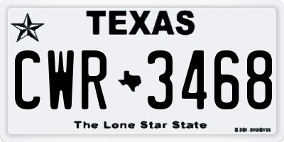 TX license plate CWR3468