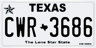 TX license plate CWR3686