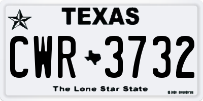TX license plate CWR3732
