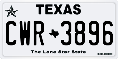 TX license plate CWR3896