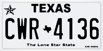 TX license plate CWR4136