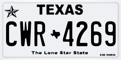 TX license plate CWR4269