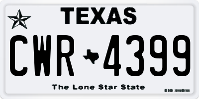 TX license plate CWR4399