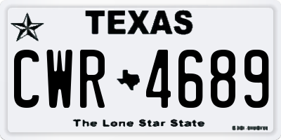 TX license plate CWR4689