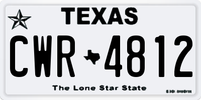 TX license plate CWR4812