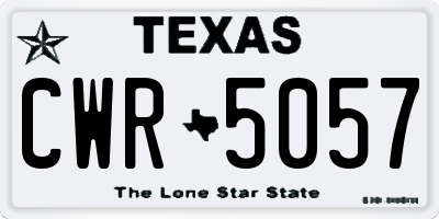TX license plate CWR5057