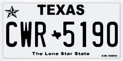 TX license plate CWR5190