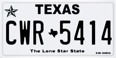 TX license plate CWR5414