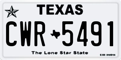 TX license plate CWR5491