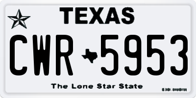TX license plate CWR5953