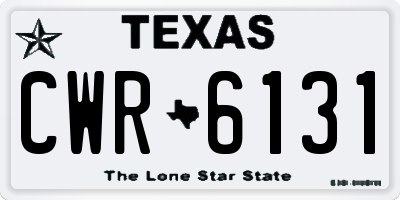 TX license plate CWR6131