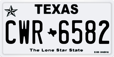 TX license plate CWR6582
