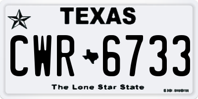 TX license plate CWR6733