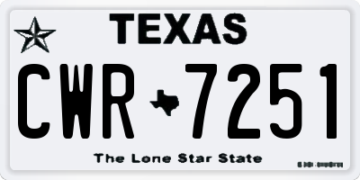 TX license plate CWR7251