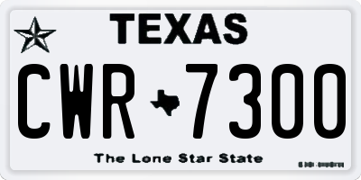 TX license plate CWR7300