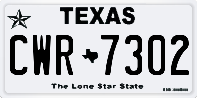 TX license plate CWR7302