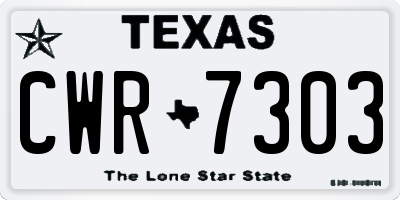 TX license plate CWR7303