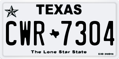 TX license plate CWR7304