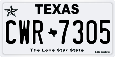TX license plate CWR7305