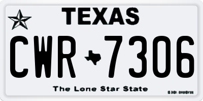 TX license plate CWR7306