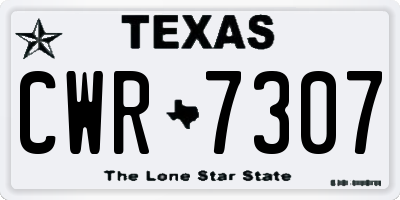 TX license plate CWR7307