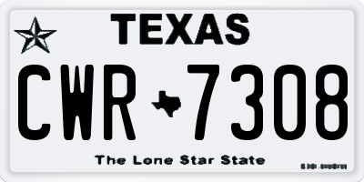 TX license plate CWR7308