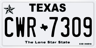 TX license plate CWR7309