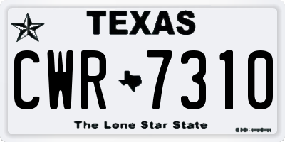 TX license plate CWR7310