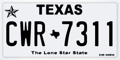 TX license plate CWR7311