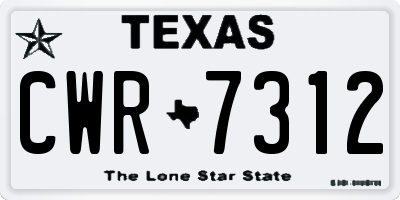 TX license plate CWR7312