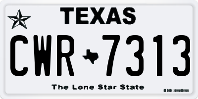 TX license plate CWR7313