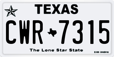TX license plate CWR7315