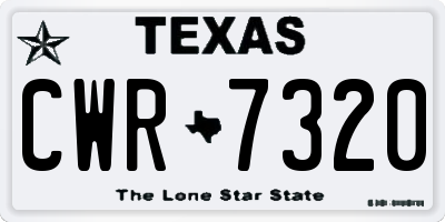 TX license plate CWR7320