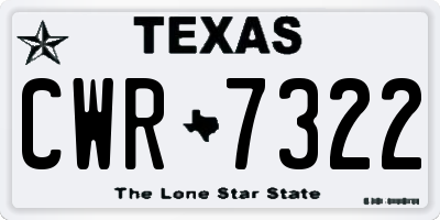 TX license plate CWR7322