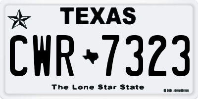 TX license plate CWR7323