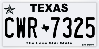 TX license plate CWR7325