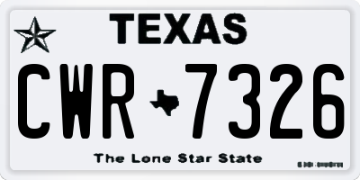TX license plate CWR7326