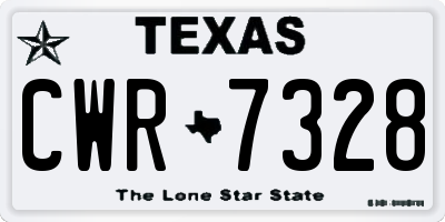 TX license plate CWR7328