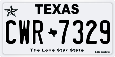 TX license plate CWR7329