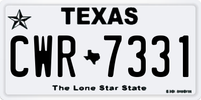 TX license plate CWR7331