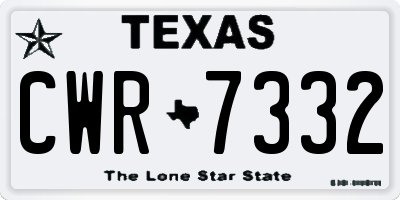 TX license plate CWR7332