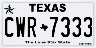 TX license plate CWR7333