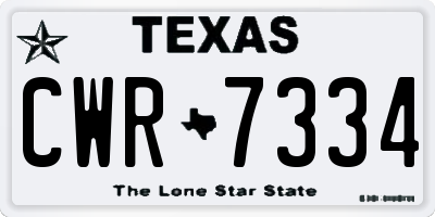TX license plate CWR7334