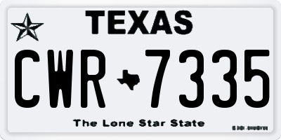 TX license plate CWR7335