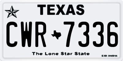 TX license plate CWR7336